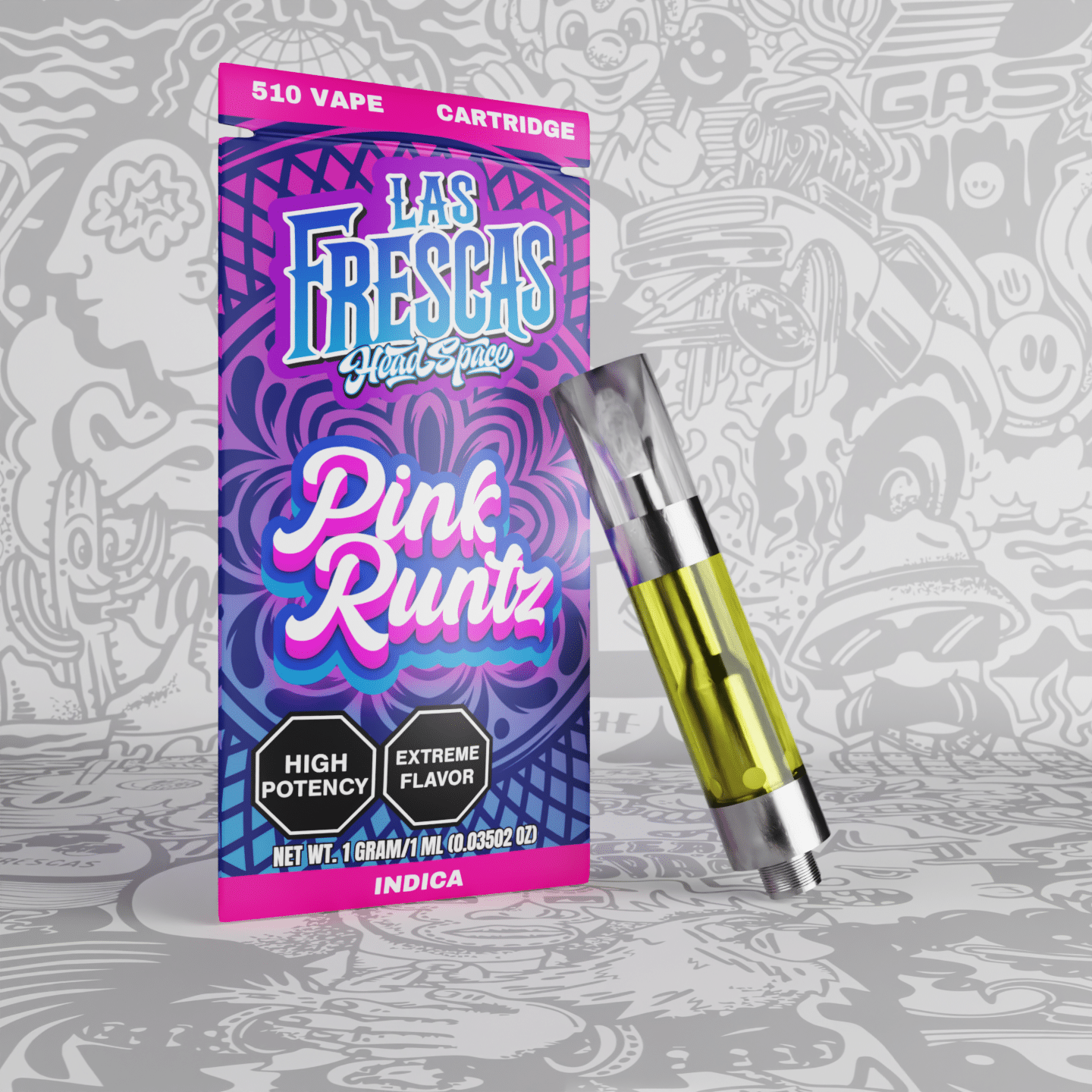 pink runtz cart and package